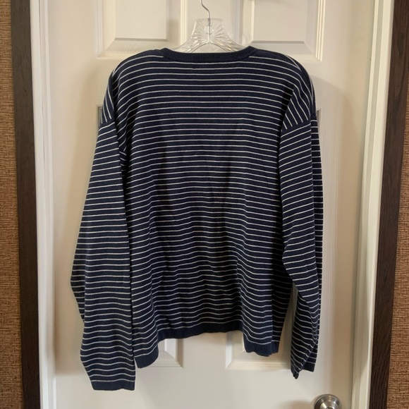 Daniel Cremieux Navy Striped Pullover Sweater XL - Picture 6 of 7